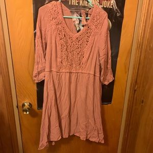 Maurices, Peach, 3/4 Sleeve Dress